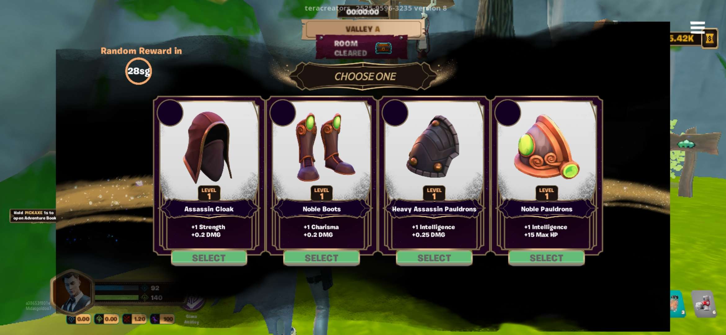 Valley A choose-one reward