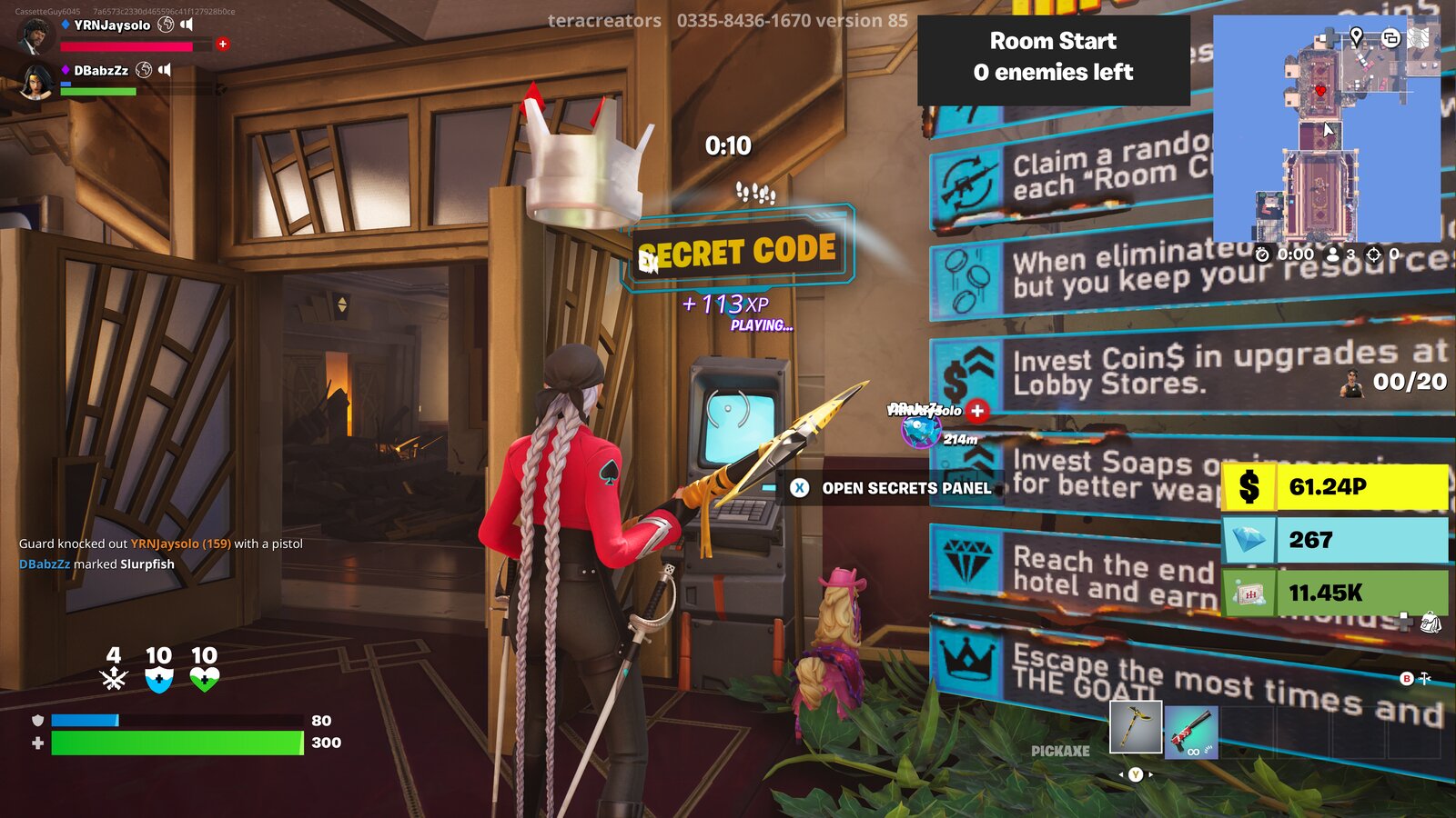 Secret panel at room start