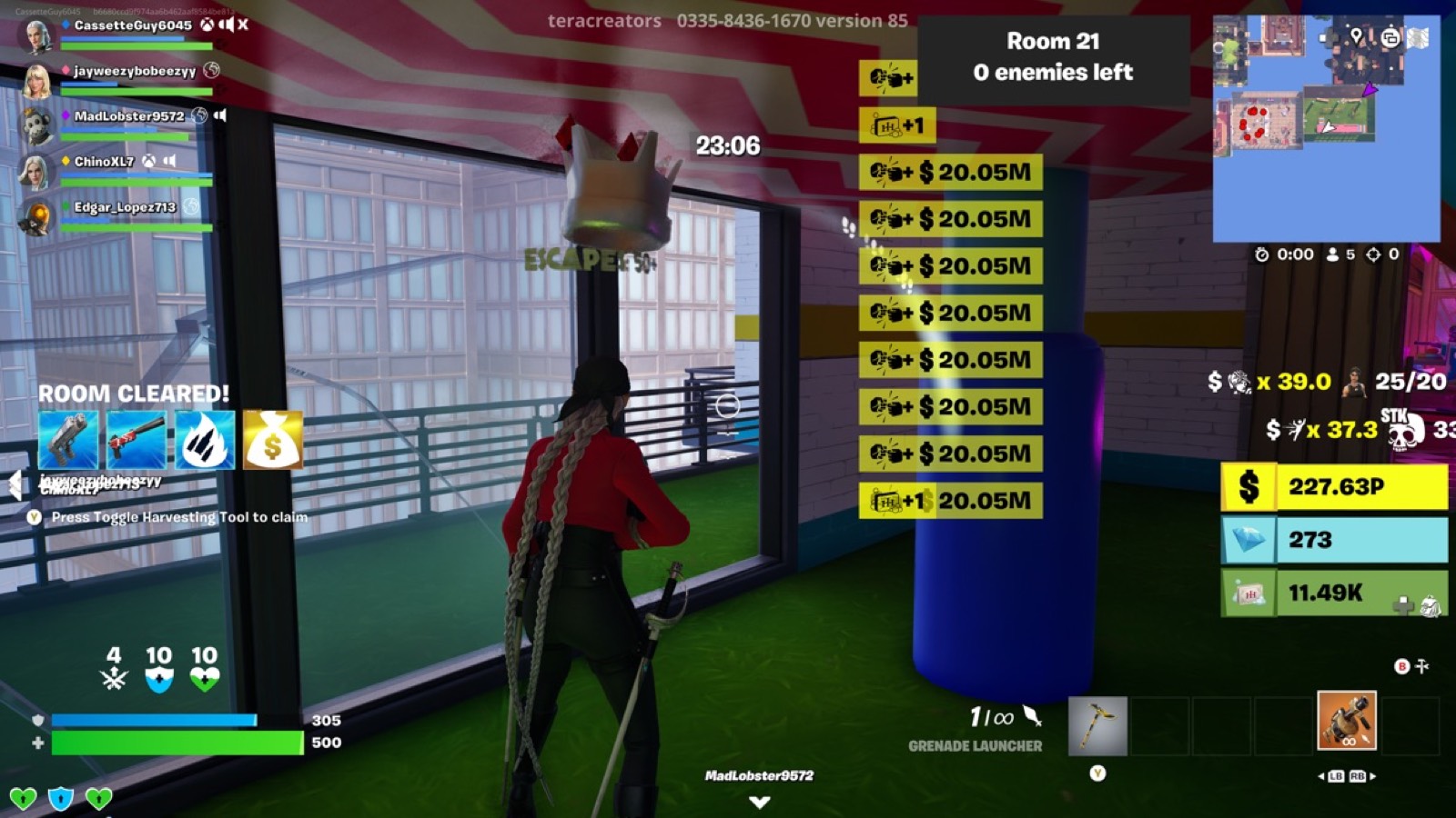 Room 21 open window passage hostage