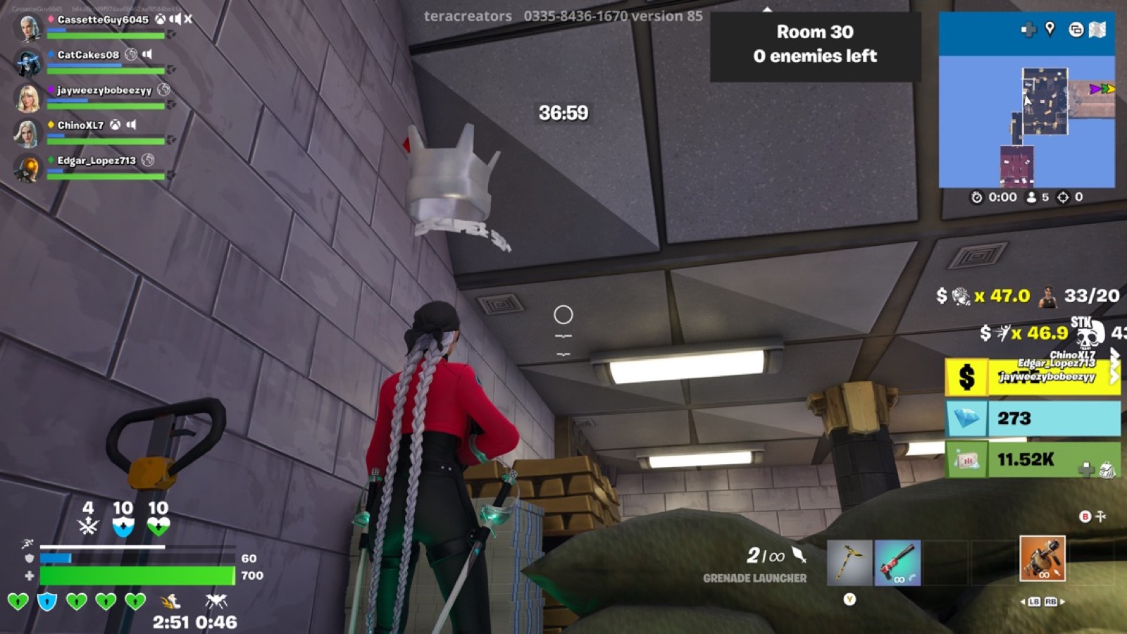 Room 30 ceiling tile cash gold hostage