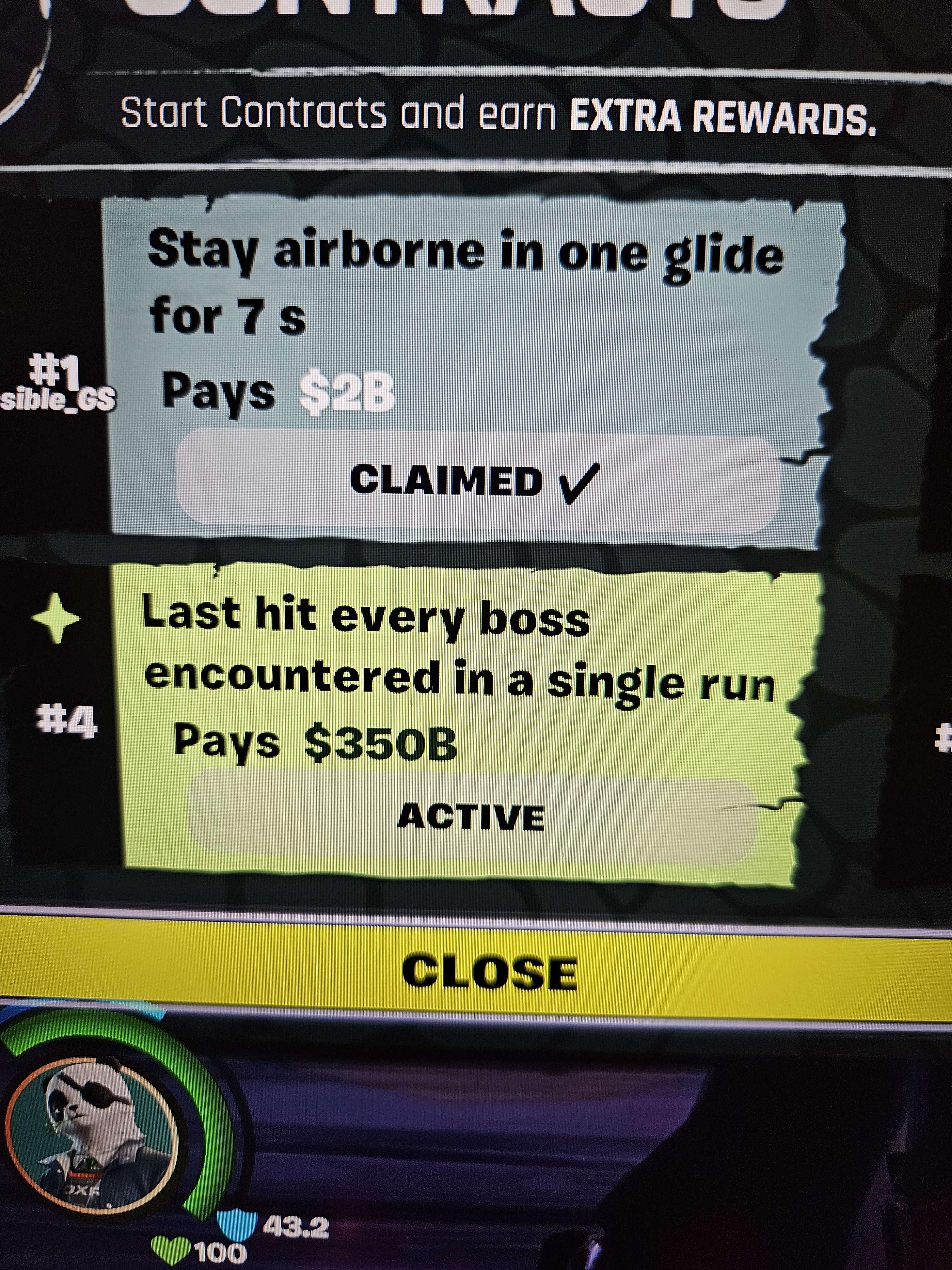 Raptor Heist progress menu